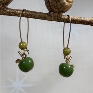 Adorable green Apple earrings